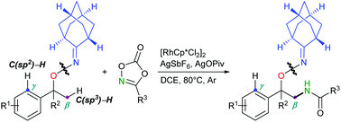 Graphical abstract: Rhodium(iii)-catalyzed directed amidation of unactivated C(sp3)–H bonds to afford 1,2-amino alcohol derivatives