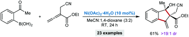 Graphical abstract: Nickel-catalyzed, ligand-free, diastereoselective synthesis of 3-methyleneindan-1-ols
