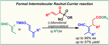 Graphical abstract: Asymmetric synthesis of Rauhut–Currier-type esters via Mukaiyama–Michael reaction to acylphosphonates under bifunctional catalysis