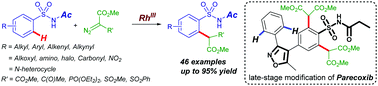 Graphical abstract: Rhodium(iii)-catalyzed sulfonamide directed ortho C–H carbenoid functionalization via metal carbene migratory insertion