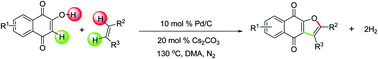 Graphical abstract: Naphtho[2,3-b]furan-4,9-dione synthesis via palladium-catalyzed reverse hydrogenolysis
