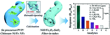Graphical abstract: Bio-inspired heterogeneous sensitization of bimetal oxides on SnO2 scaffolds for unparalleled formaldehyde detection