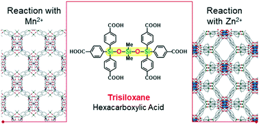 Graphical abstract: Trisiloxane-centred metal–organic frameworks and hydrogen bonded assemblies