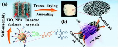 Graphical abstract: Preparation of crystal TiO2 foam with micron channels and mesopores by a freeze-casting method without additives and unidirectional freezing