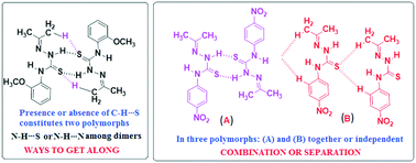 Graphical abstract: Separation or combination of non-covalently linked partners provides polymorphs of N-(aryl)-2-(propan-2-ylidene)hydrazine carbothioamides