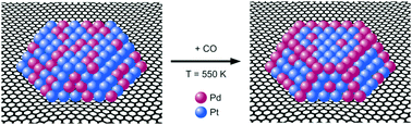 Graphical abstract: Bimetallic Pd–Pt alloy nanocluster arrays on graphene/Rh(111): formation, stability, and dynamics