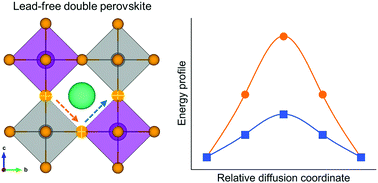 Graphical abstract: First-principles study of anion diffusion in lead-free halide double perovskites