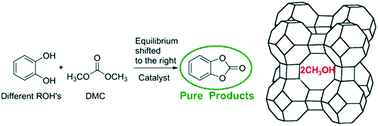 Graphical abstract: Process systems for the carbonate interchange reactions of DMC and alcohols: efficient synthesis of catechol carbonate