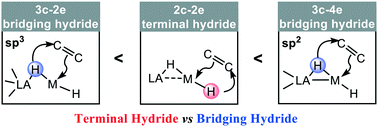 Graphical abstract: Elucidating metal hydride reactivity using late transition metal boryl and borane hydrides: 2c–2e terminal hydride, 3c–2e bridging hydride, and 3c–4e bridging hydride