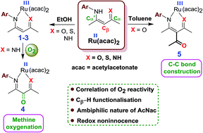 Graphical abstract: Diverse modes of functionalisation of ruthenium coordinated β-ketoiminate analogues