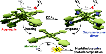 Graphical abstract: Crown-substituted naphthalocyanines: synthesis and supramolecular control over aggregation and photophysical properties