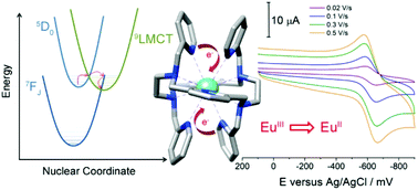 Graphical abstract: The role of ligand to metal charge-transfer states on the luminescence of Europium complexes with 18-membered macrocyclic ligands