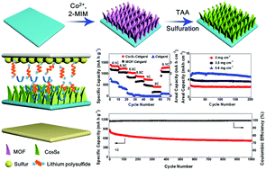 Graphical abstract: Vertical Co9S8 hollow nanowall arrays grown on a Celgard separator as a multifunctional polysulfide barrier for high-performance Li–S batteries
