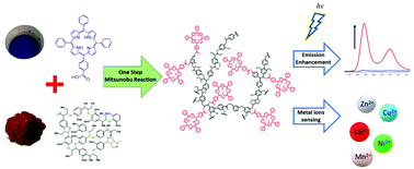 Graphical abstract: Development of a waste-derived lignin-porphyrin bio-polymer with enhanced photoluminescence at high water fraction with wide pH range and heavy metal sensitivity investigations