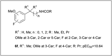 Graphical abstract: Fluorine substituted methoxyphenylalkyl amides as potent melatonin receptor agonists