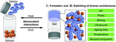 Graphical abstract: Nanoarchitectonics through supramolecular gelation: formation and switching of diverse nanostructures