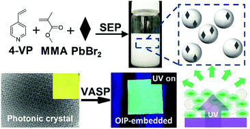 Graphical abstract: Preparation of perovskite-embedded monodisperse copolymer particles and their application for high purity down-conversion LEDs