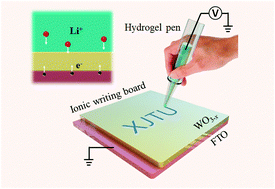 Graphical abstract: Multifunctional hydrogel enables extremely simplified electrochromic devices for smart windows and ionic writing boards