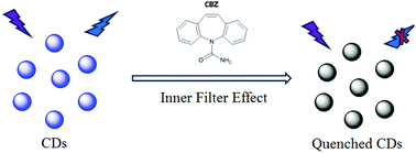 Graphical abstract: N-doped carbon dots as a fluorescent probe for the sensitive and facile detection of carbamazepine based on the inner filter effect