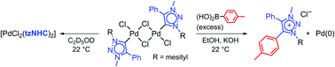 Graphical abstract: Dimeric palladium 1,2,3-triazol-5-ylidene complexes – synthesis, structure, reactivity and catalytic properties in Suzuki coupling