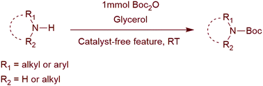 Graphical abstract: Chemoselective N-tert-butyloxycarbonylation of amines in glycerol