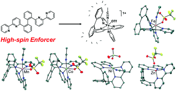 Graphical abstract: High-spin enforcement in first-row metal complexes of a constrained polyaromatic ligand: synthesis, structure, and properties