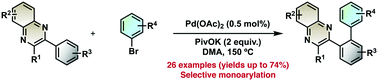 Graphical abstract: Quinoxaline as an integrated directing group in palladium-catalyzed ortho-C–H bond arylation of the aryl unit of 2-arylquinoxalines