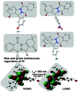 Graphical abstract: Phthalazine-trione as a blue-green light-emitting moiety: crystal structures, photoluminescence and theoretical calculations