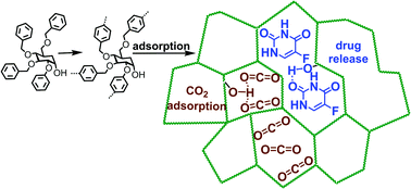 Graphical abstract: A nanoscale porous glucose-based polymer for gas adsorption and drug delivery