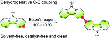 Graphical abstract: Eaton's reagent assisted aromatic C–C coupling of carbazoles for optoelectronic applications