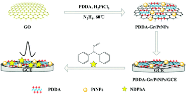 Graphical abstract: Electrochemical sensor for facile detection of trace N-nitrosodiphenylamine based on poly(diallyldimethylammonium chloride)-stabilized graphene/platinum nanoparticles