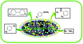 Graphical abstract: Diamines as interparticle linkers for silica–titania supported PdCu bimetallic nanoparticles in Chan–Lam and Suzuki cross-coupling reactions