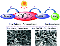 Graphical abstract: Synthesis of dipyrrolopyrazine-based sensitizers with a new π-bridge end-capped donor–acceptor framework for DSSCs: a combined experimental and theoretical investigation