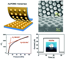 Graphical abstract: Flexible hemispheric microarrays of highly pressure-sensitive sensors based on breath figure method