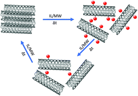 Graphical abstract: Ionic liquids plus microwave irradiation: a general methodology for the retro-functionalization of single-walled carbon nanotubes