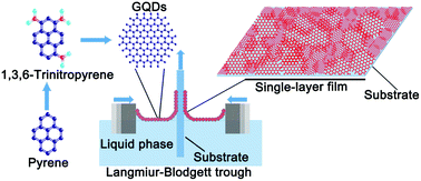 Graphical abstract: Langmuir–Blodgett self-assembly of ultrathin graphene quantum dot films with modulated optical properties