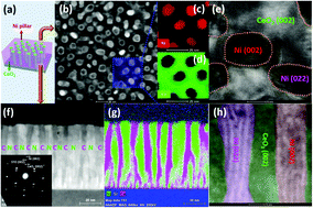 Graphical abstract: Self-assembled vertically aligned Ni nanopillars in CeO2 with anisotropic magnetic and transport properties for energy applications