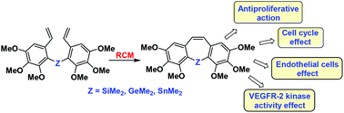 Graphical abstract: Synthesis and biological evaluation of cyclic derivatives of combretastatin A-4 containing group 14 elements