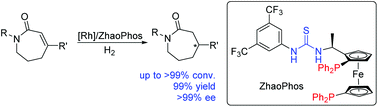 Graphical abstract: Synthesis of chiral seven-membered β-substituted lactams via Rh-catalyzed asymmetric hydrogenation