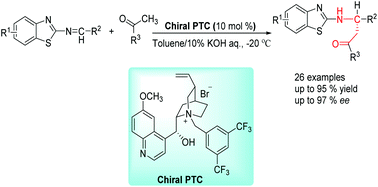 Graphical abstract: Asymmetric synthesis of β-amino ketones by using cinchona alkaloid-based chiral phase transfer catalysts
