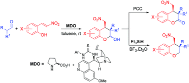 Graphical abstract: Stereoselective synthesis of chromane derivatives via a domino reaction catalyzed by modularly designed organocatalysts