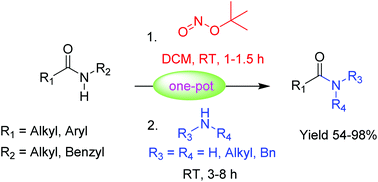 Graphical abstract: tert-Butyl nitrite promoted transamidation of secondary amides under metal and catalyst free conditions