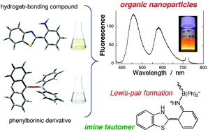 Graphical abstract: Organic nanoparticles based on Lewis-pair formation: observation of prototropically controlled dual fluorescence