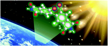 Graphical abstract: A colorless semi-aromatic polyimide derived from a sterically hindered bromine-substituted dianhydride exhibiting dual fluorescence and phosphorescence emission