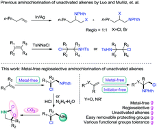 Graphical abstract: Metal-free intermolecular aminochlorination of unactivated alkenes