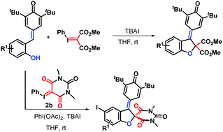 Graphical abstract: A new dehydrogenative [4 + 1] annulation between para-quinone methides (p-QMs) and iodonium ylides for the synthesis of 2,3-dihydrobenzofurans