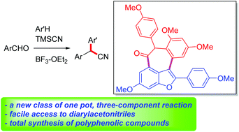 Graphical abstract: One-pot, three-component approach to diarylacetonitriles