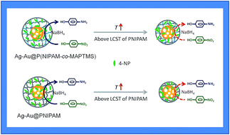 Graphical abstract: Ag–Au bimetallic nanocomposites stabilized with organic–inorganic hybrid microgels: synthesis and their regulated optical and catalytic properties