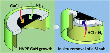 Graphical abstract: The investigation of in situ removal of Si substrates for freestanding GaN crystals by HVPE