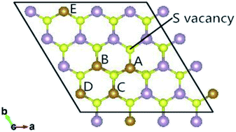 Graphical abstract: Modulating the magnetic properties of MoS2 monolayers by group VIII doping and vacancy engineering